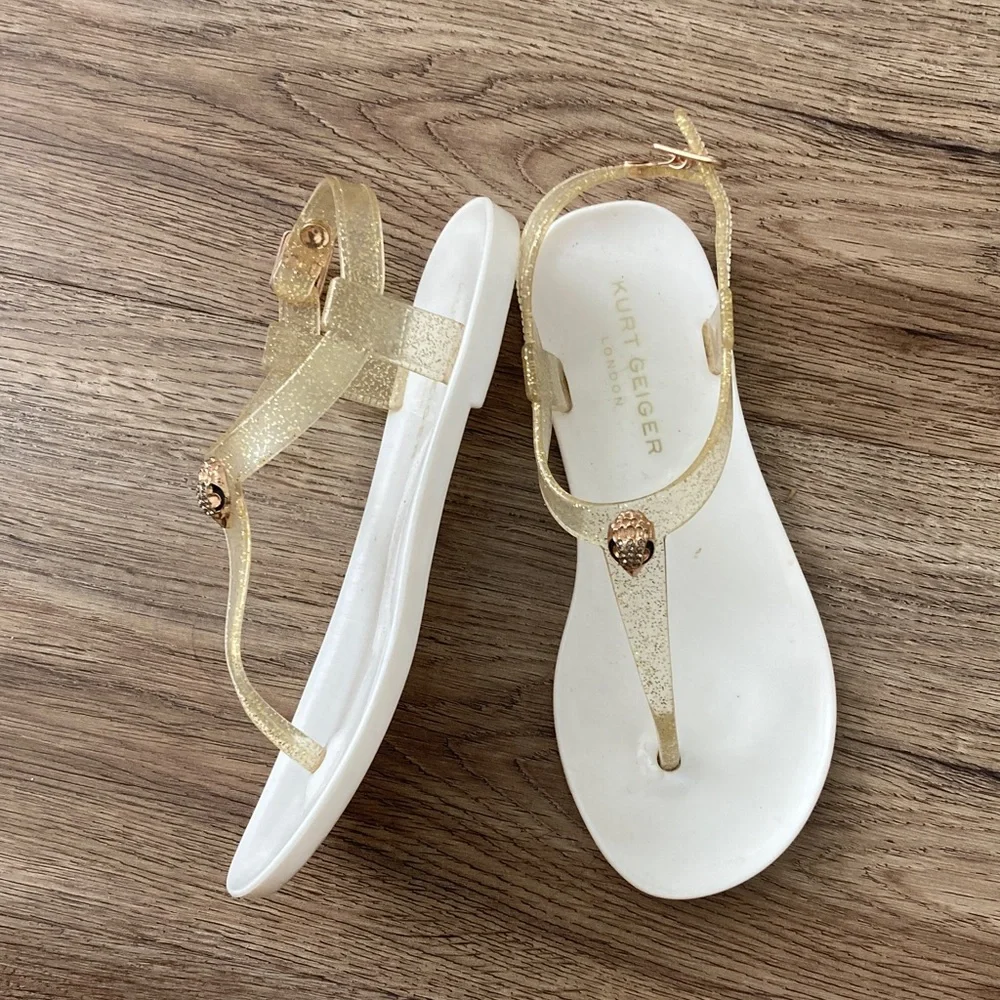 Kurt Geiger Glittering Gold Sandals Sz 13